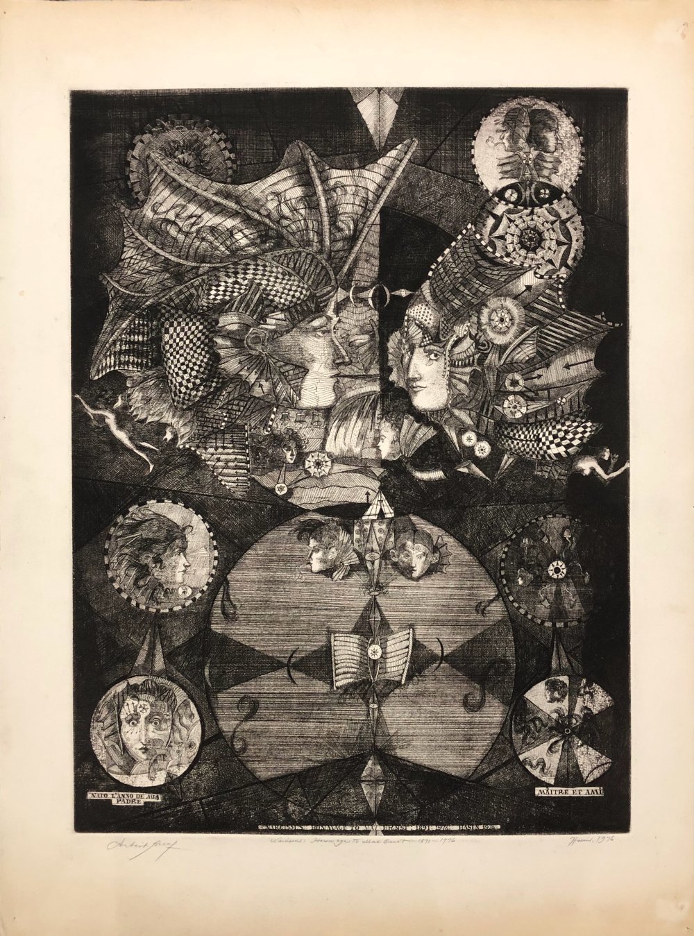 Marc Van Cauwenbergh & Burt Hasen, Homage of Max Ernst, 1976