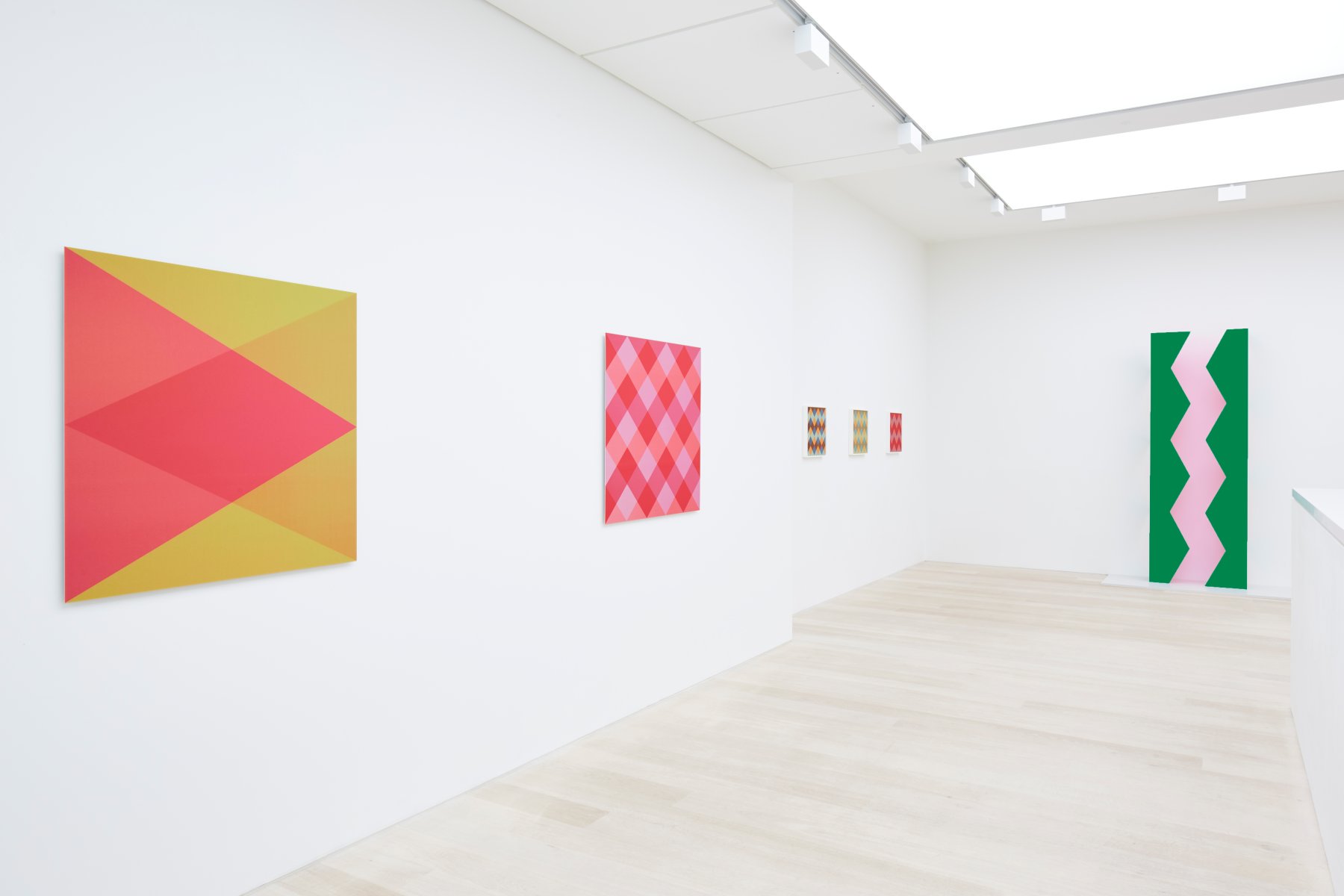 Installation image for Rana Begum: Reflection on Colour and Form, at Cristea Roberts Gallery
