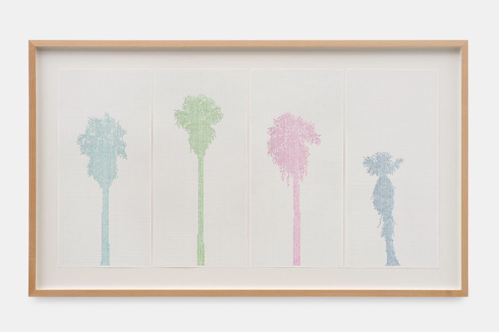 Charles Gaines, Numbers and Trees: Palm Canyon Series 8, Set 9 (quartet), Xalychidom Piipaa, 2022