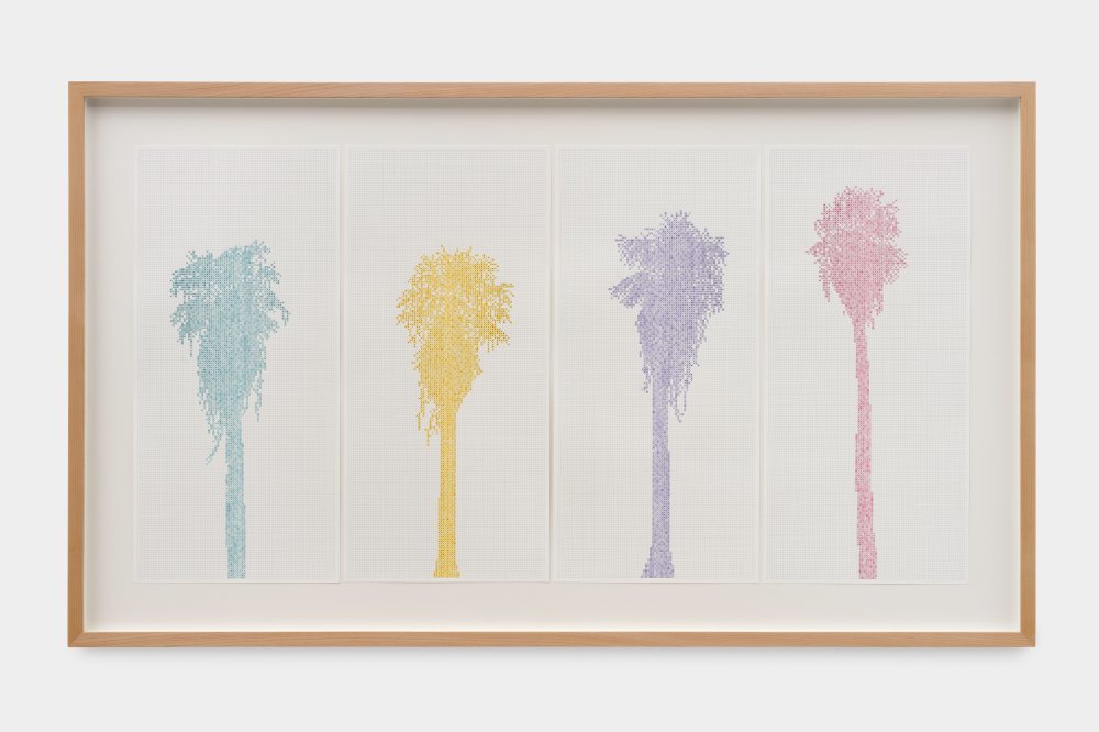 Charles Gaines, Numbers and Trees: Palm Canyon Series 9, Set 10 (quartet), Esselen, 2022