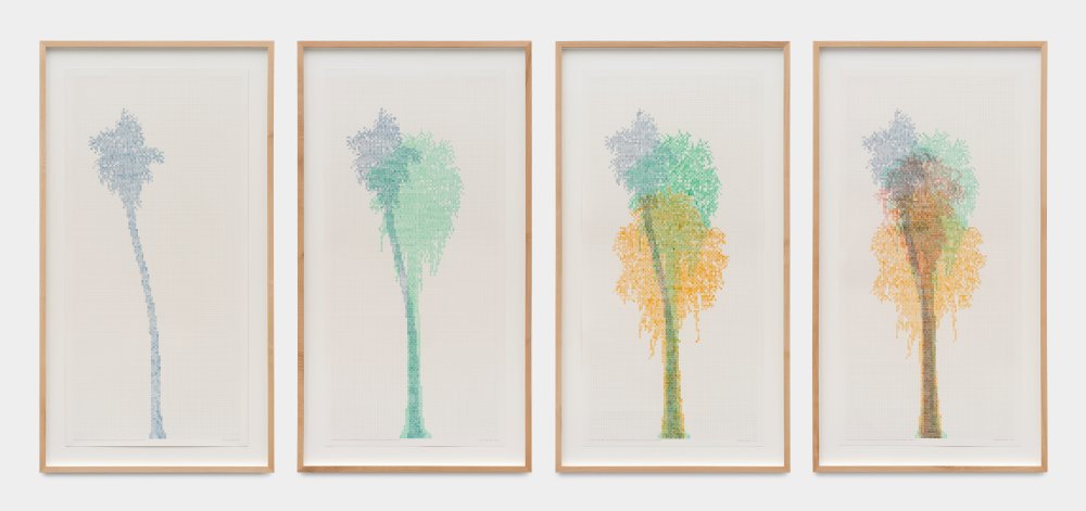 Charles Gaines, Numbers and Trees: Palm Canyon Series 6, Set 7 (quartet), 2022