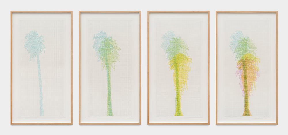 Charles Gaines, Numbers and Trees: Palm Canyon Series 5, Set 6 (quartet), 2022