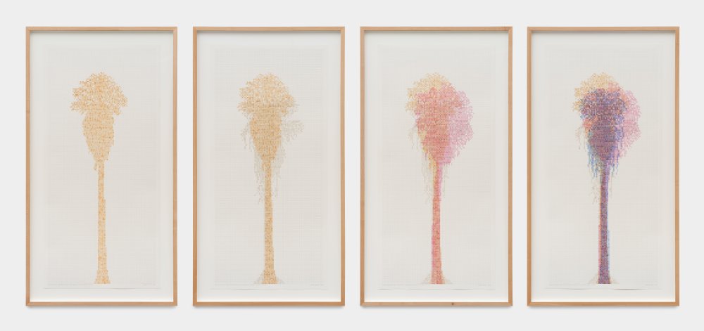 Charles Gaines, Numbers and Trees: Palm Canyon Series 4, Set 5 (quartet), 2022