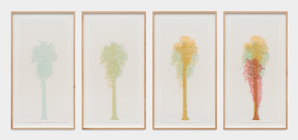 Charles Gaines, Numbers and Trees: Palm Canyon Series 10, Set 11 (quartet), 2022