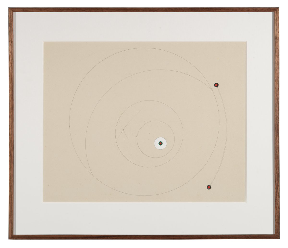 Marlow Moss, Untitled (Red, green and white circles), c. 1940s