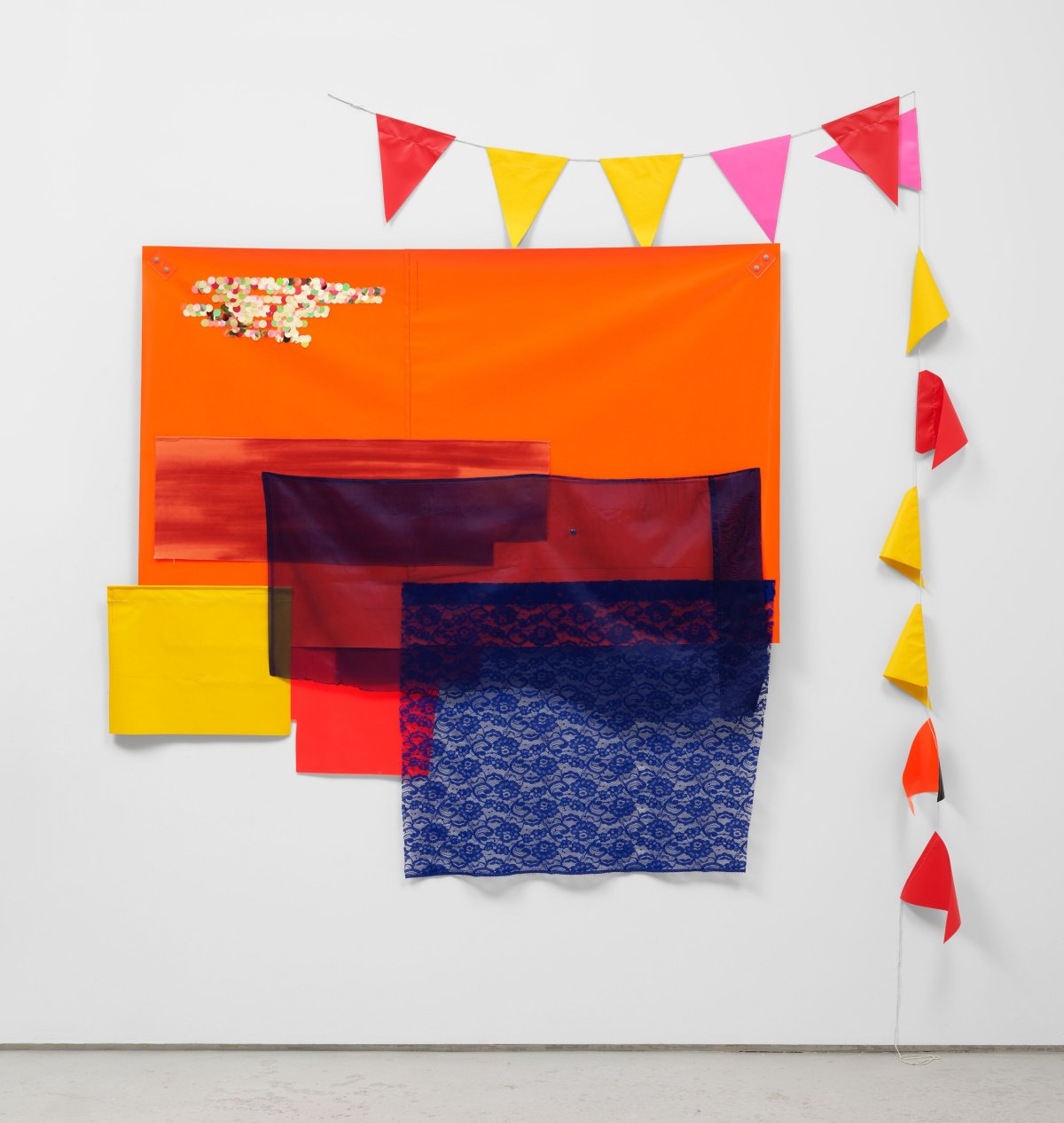Eric N. Mack, Tomashi Jackson, Anthony Akinbola, Zadie Xa, Eddie Rodolfo Aparicio, Sojourner Truth Parsons, Zadie Xa, Dawn Williams Boyd, Tomashi Jackson, Genesis Jerez, Diedrick Brackens & Tuesday Smillie, Sequin Light (Orange, with Kjerstin Rossi), 2021