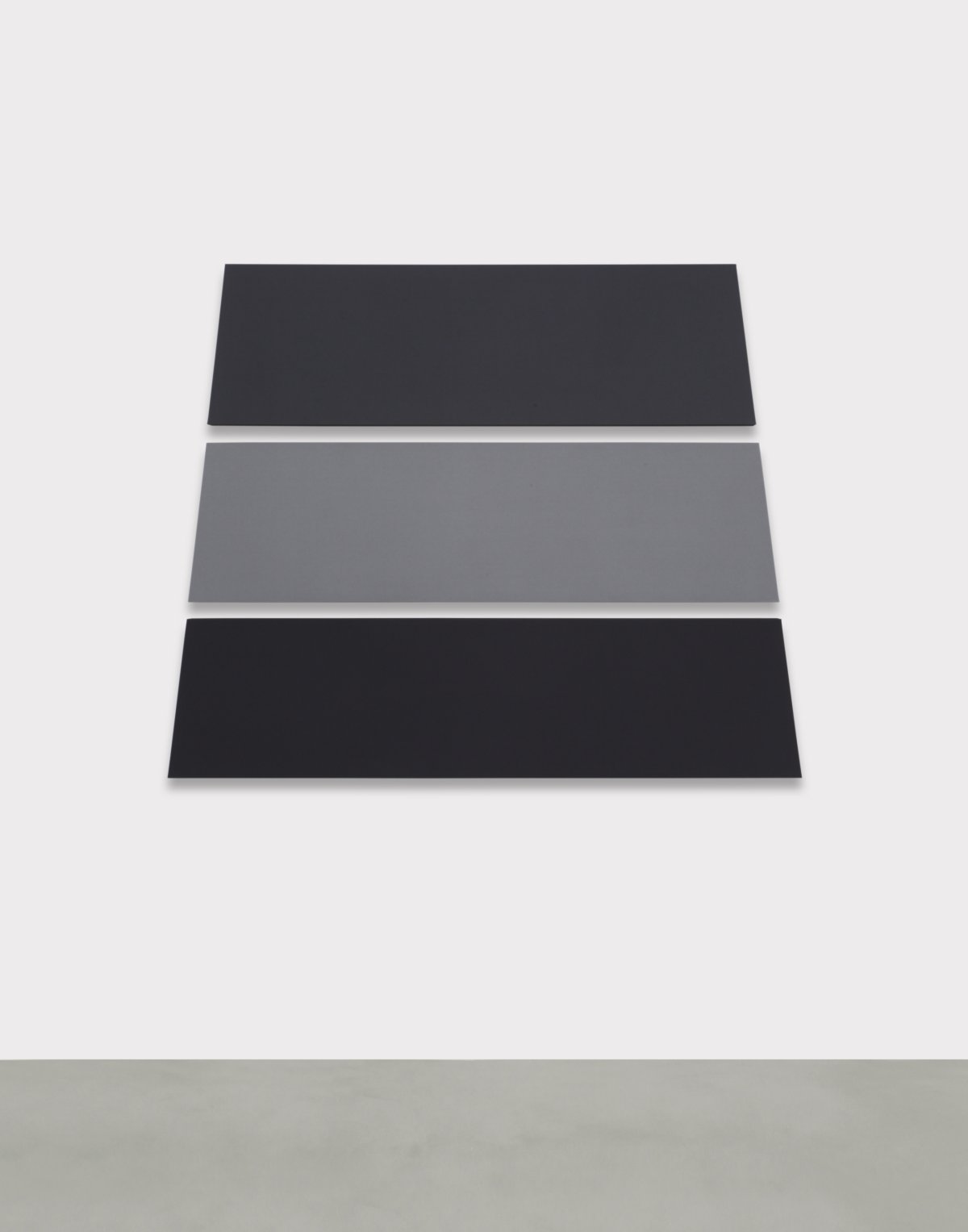 Alan Charlton, Trapezium in 3 Parts with 3 Greys, 2021