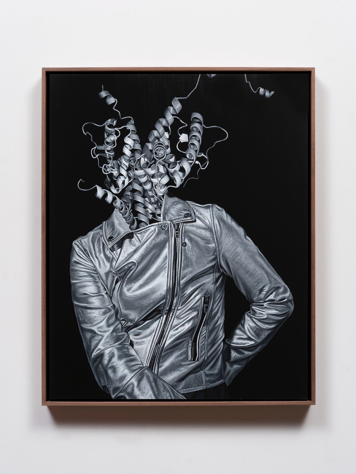 Brian Robertson, All wound up (Estrogen protein in silver leather), 2022