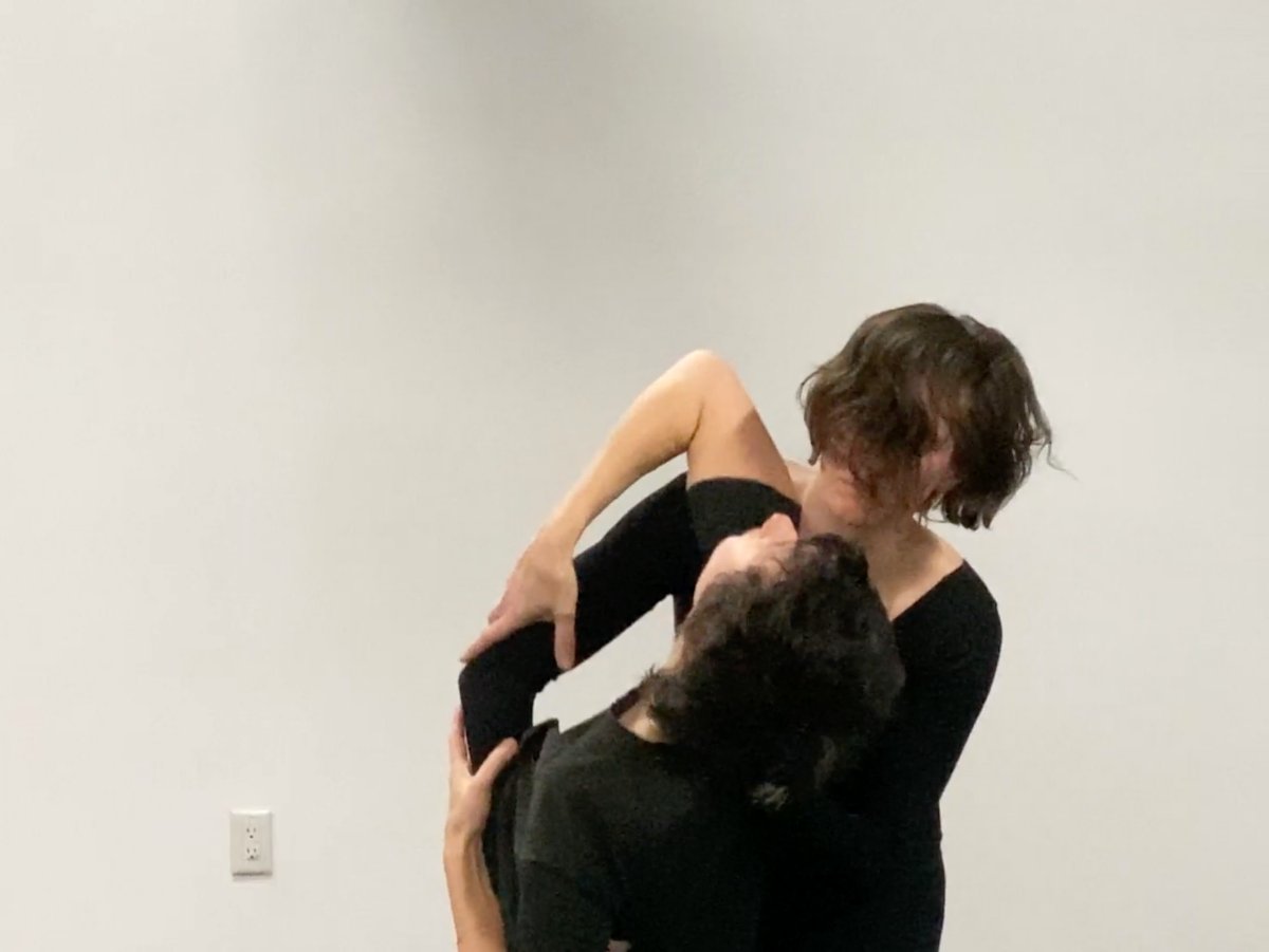 Collier Schorr, Akerman Ballet (Laying Forward, Standing Up) with Lynsey Peisinger: Scene 25 Heads to Camera Kissing, 2019