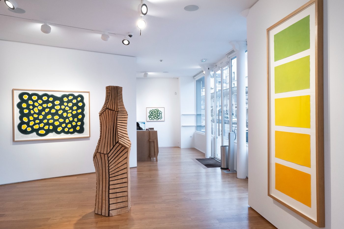 Installation image for David Nash: Sculptures and papers, at Galerie Lelong & Co.