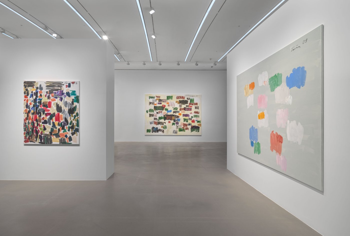Installation image for Günther Förg. Tupfenbilder, at Hauser & Wirth