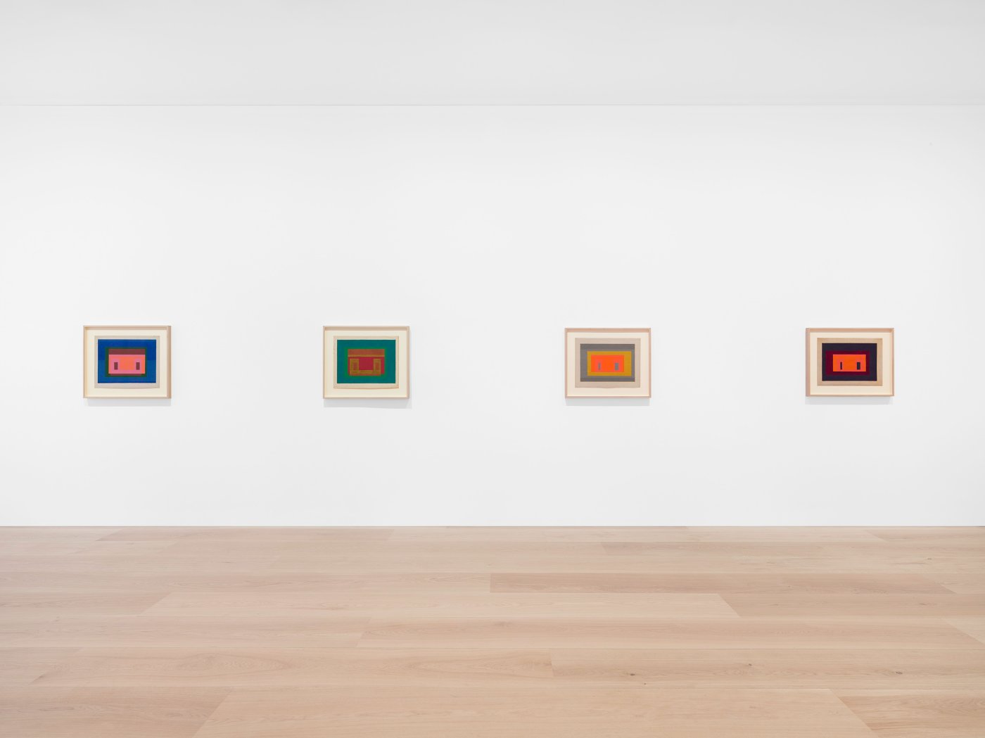Installation image for Josef Albers: Paintings Titled Variants, at David Zwirner