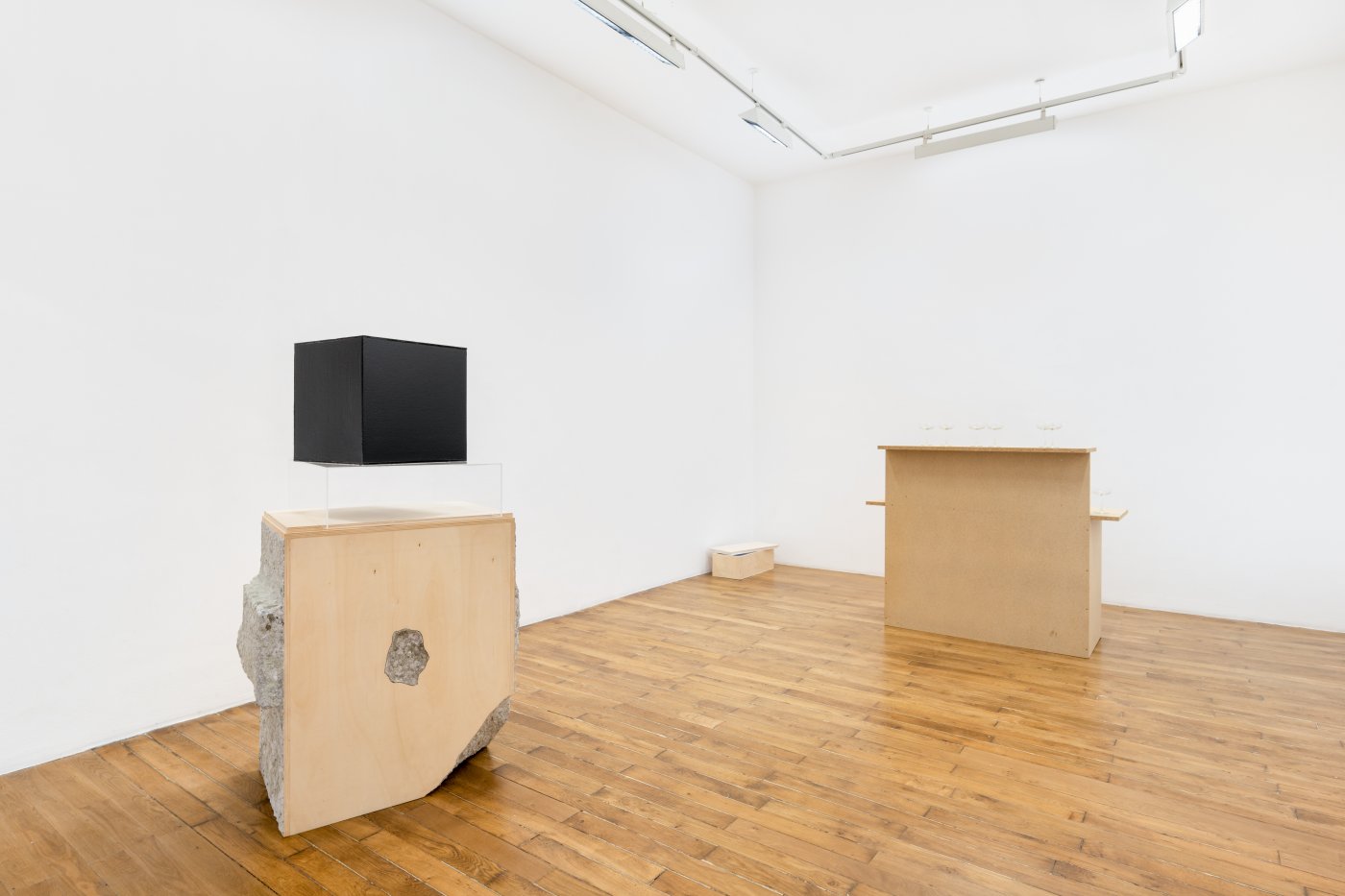 Installation image for Heimo Zobernig, at Galerie Chantal Crousel