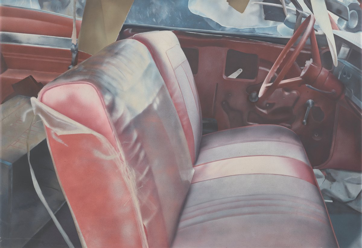 John Salt, Arrested Vehicle (Silver Upholstery), 1970