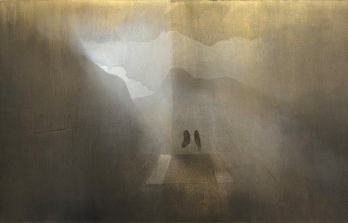 Jānis Avotiņš, Two females, Ruins, Mountain and Clouds, 2022 - 2023