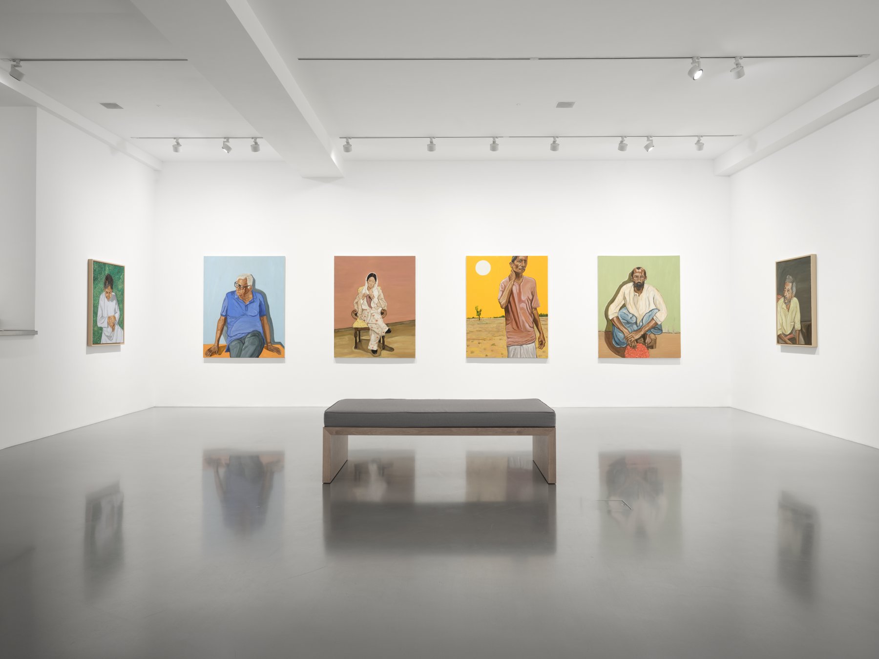 Installation image for Raghav Babbar: New Paintings, at Nahmad Projects