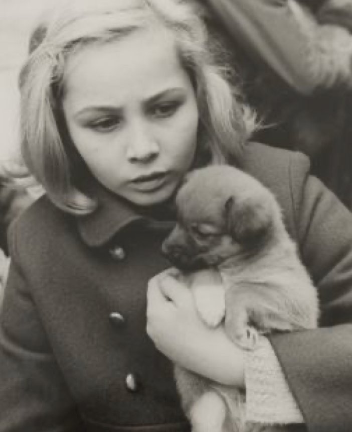 Robert Doisneau, French girl with puppy, 1960s