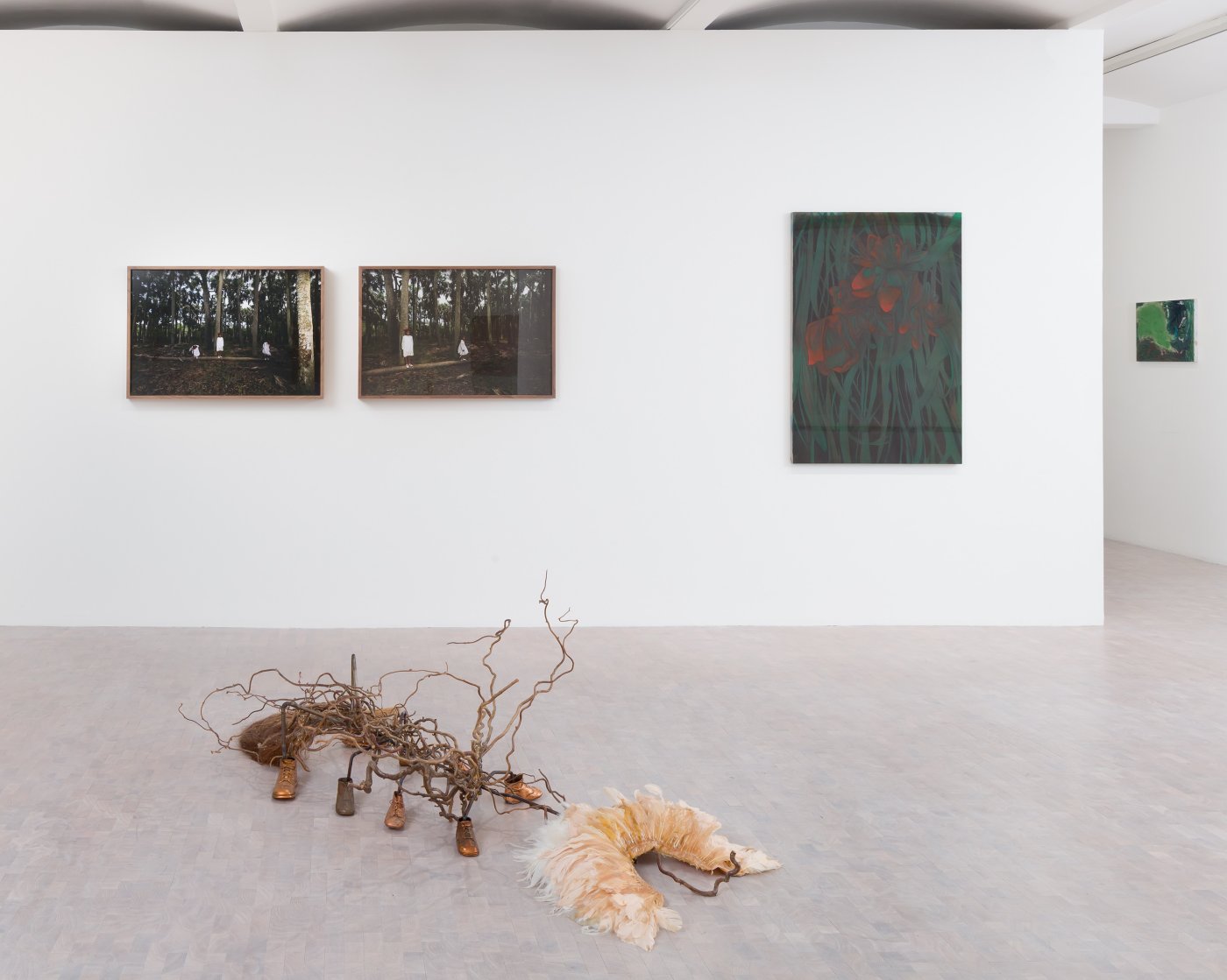 Installation image for Tales of Soil and Concrete, at Pippy Houldsworth Gallery