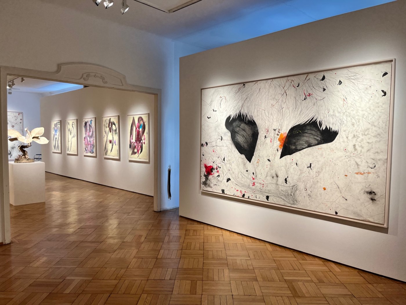 Installation image for Hubert Scheibl - steps of evolution, at Galerie Ernst Hilger