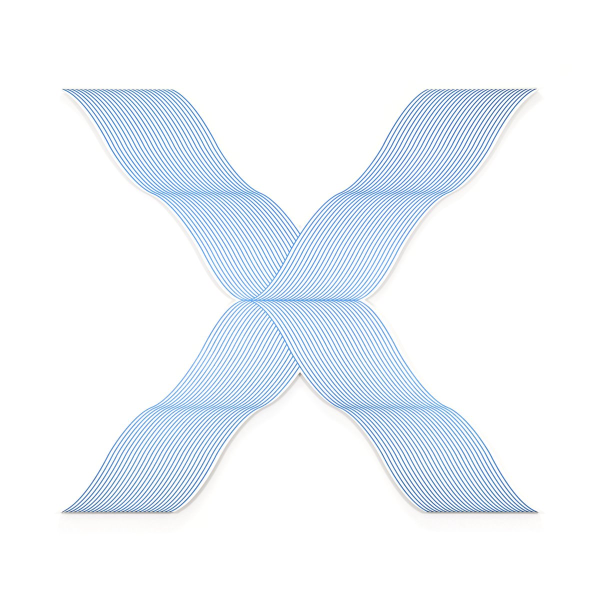 Philippe Decrauzat, X WAVE, BLUE, 2023