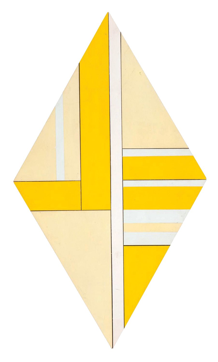 Rhomb, Pale Yellow, Blue and White
