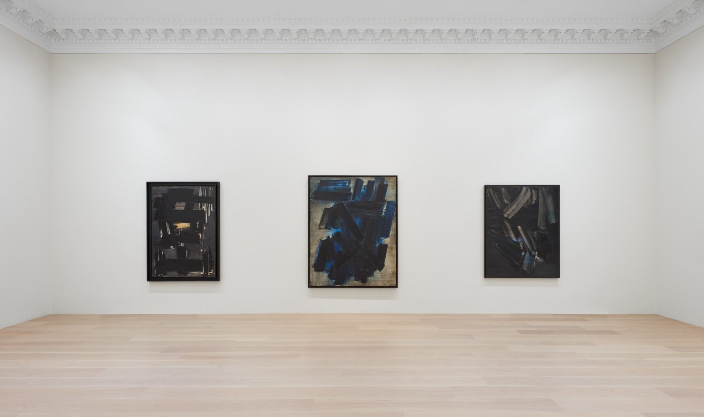 Installation image for Pierre Soulages: From Midnight to Twilight, at Lévy Gorvy Dayan