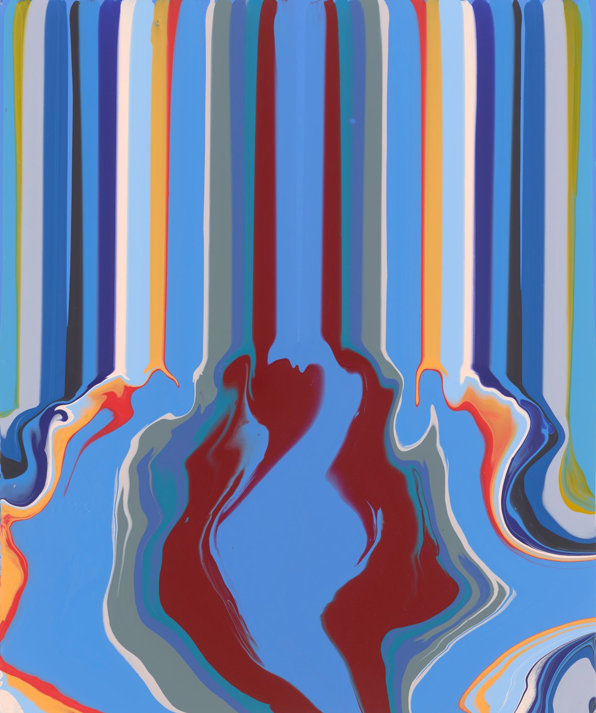 Ian Davenport, Mirrored Blue (after Perugino), 2022 
