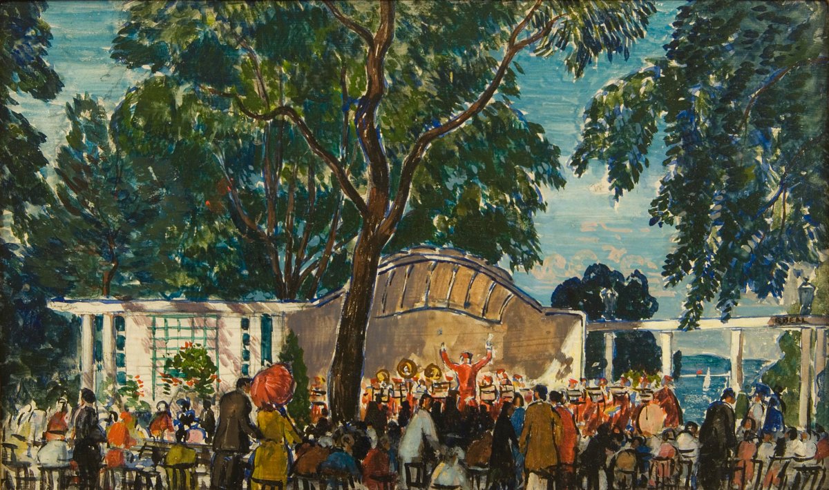 Gifford Beal, Bandstand, Salem, circa 1928 