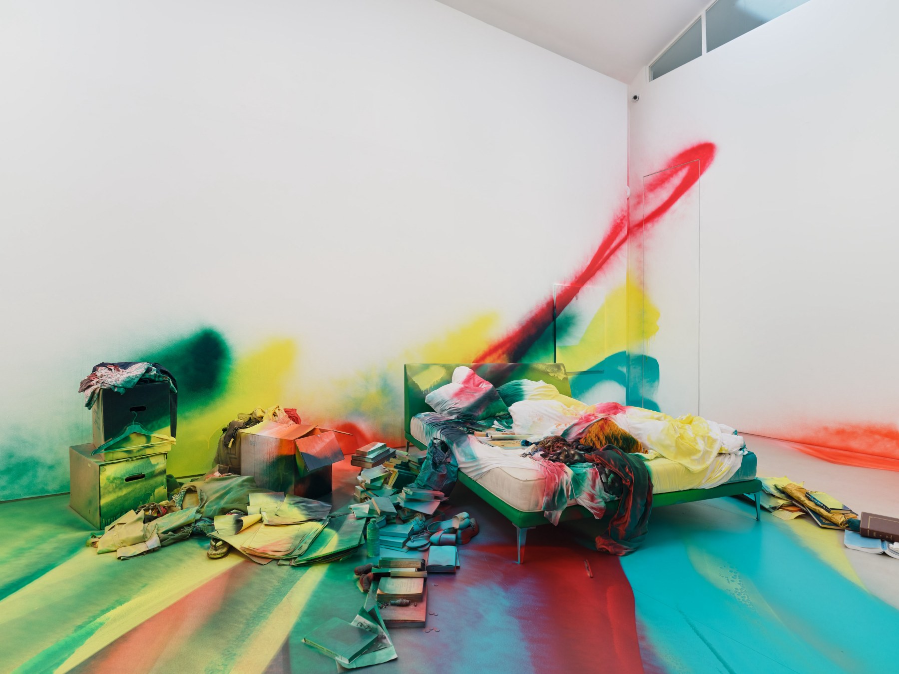 Installation image for Katharina Grosse: The Bedroom, at Galerie Max Hetzler