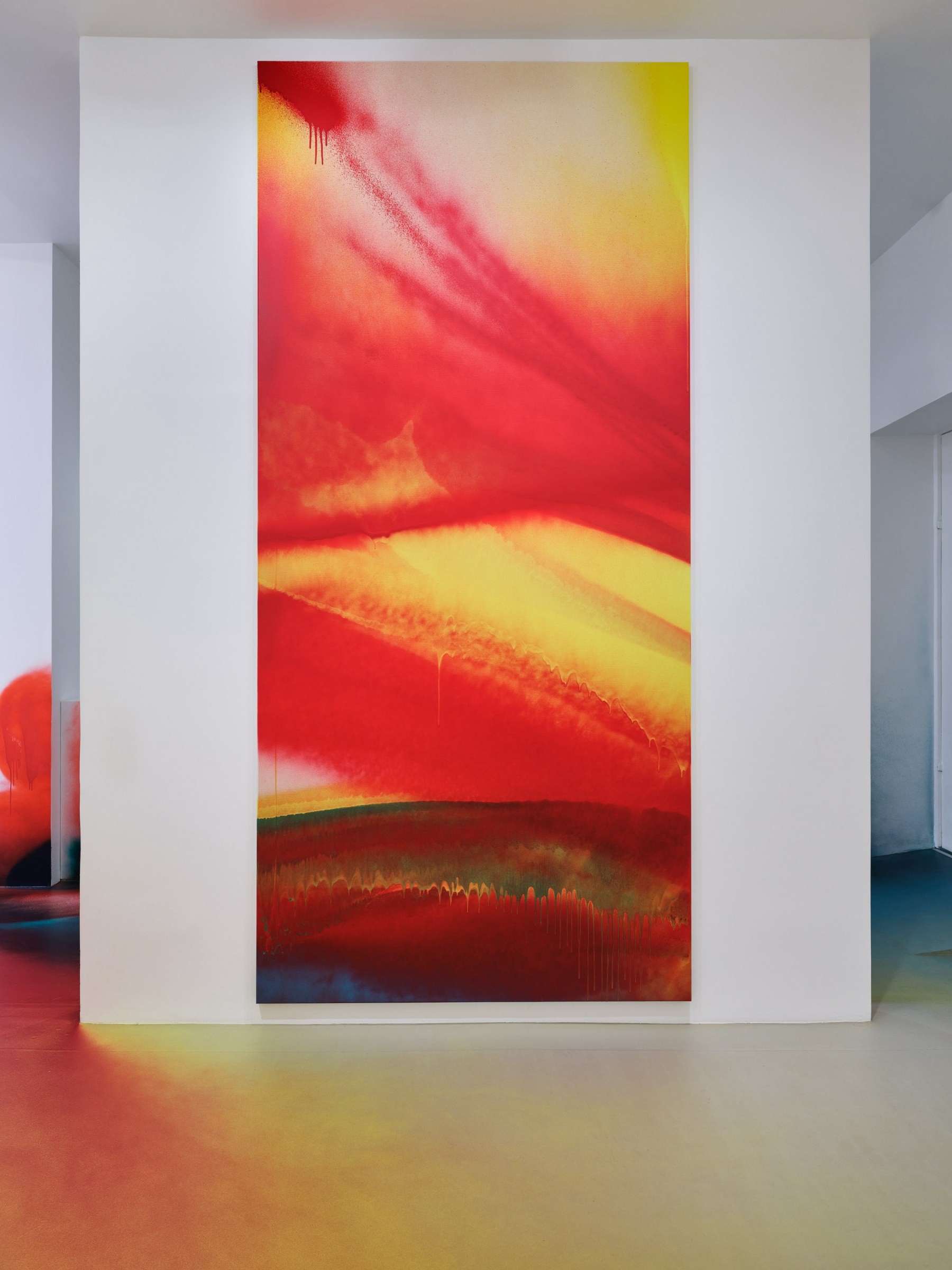 Installation image for Katharina Grosse: The Bedroom, at Galerie Max Hetzler