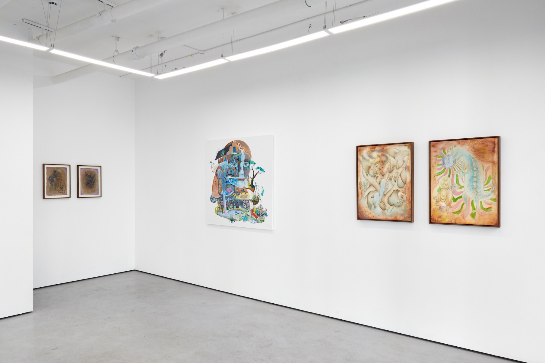 Installation image for In Her Landscape: Qian Qian, Marlene Steyn, at Lychee One