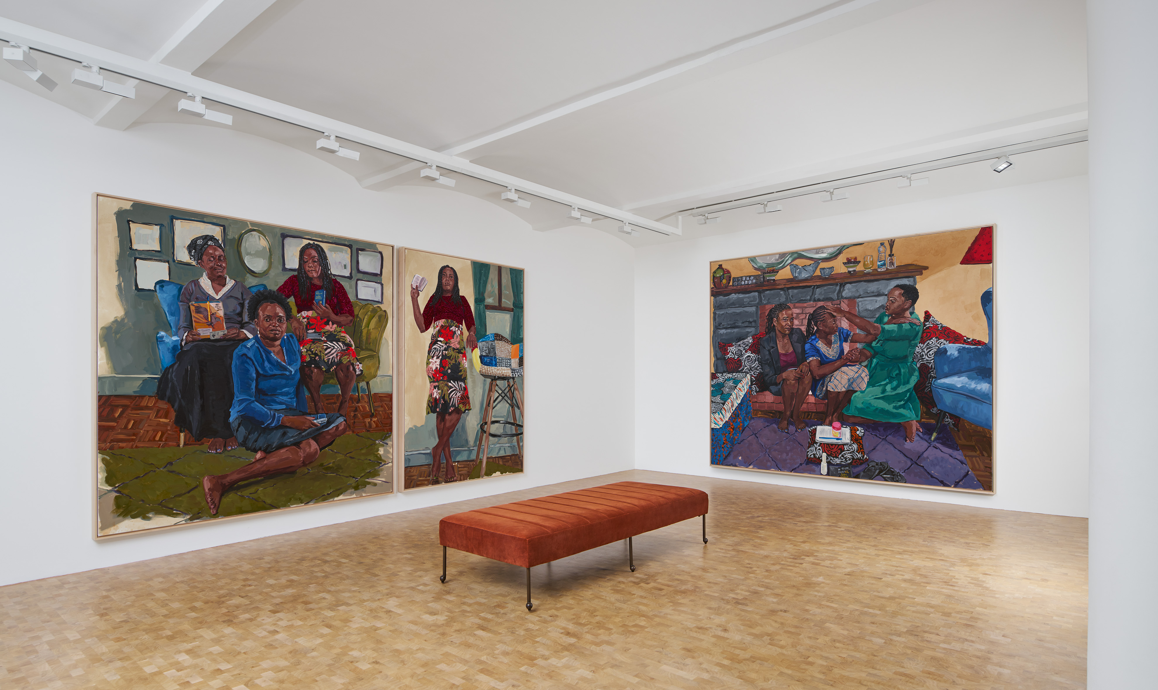 Installation image for Wangari Mathenge: A Day of Rest, at Pippy Houldsworth Gallery