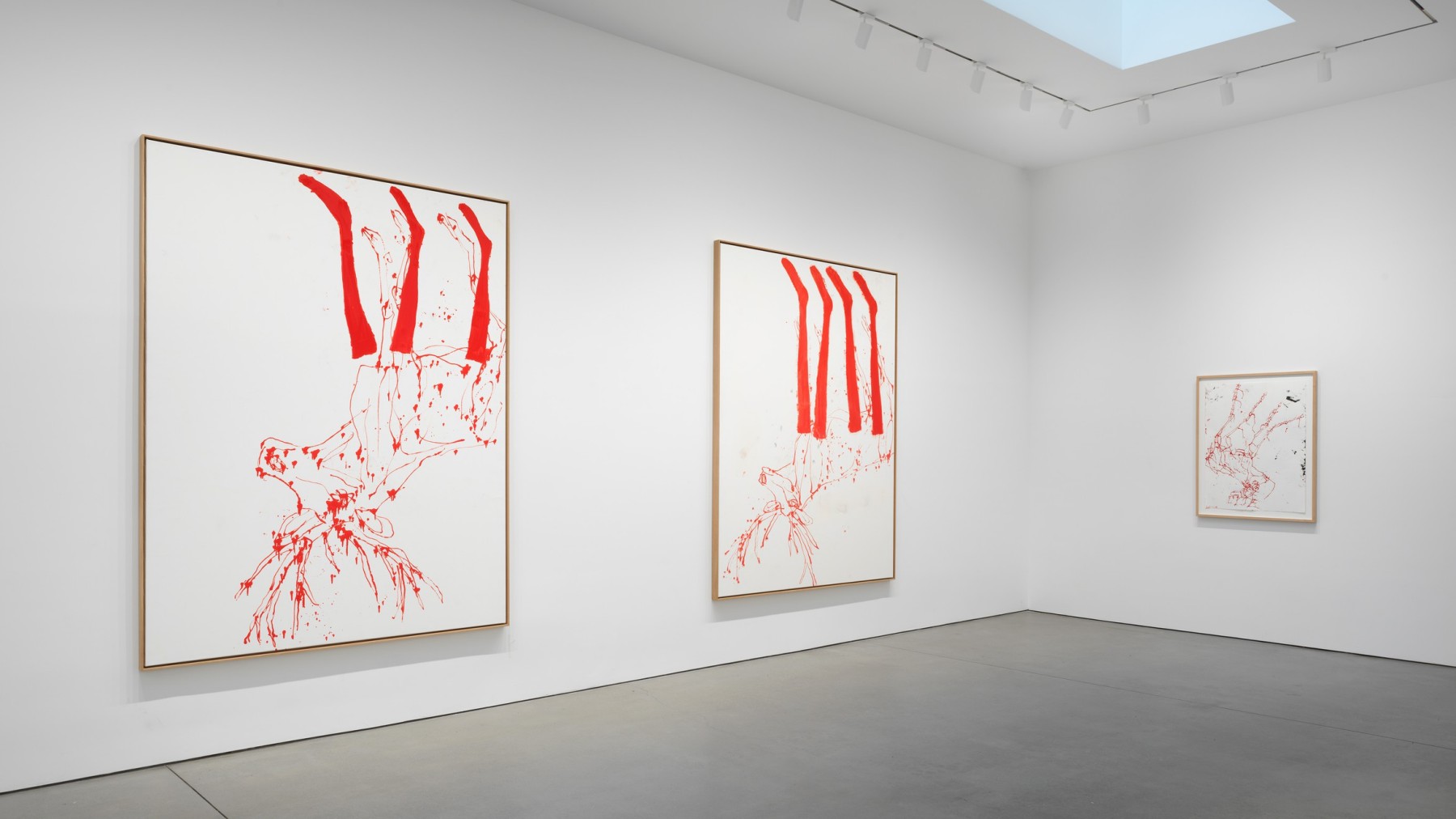 Installation image for Georg Baselitz: The Painter in His Bed, at Gagosian