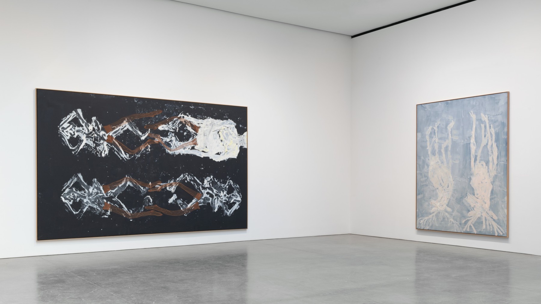 Installation image for Georg Baselitz: The Painter in His Bed, at Gagosian