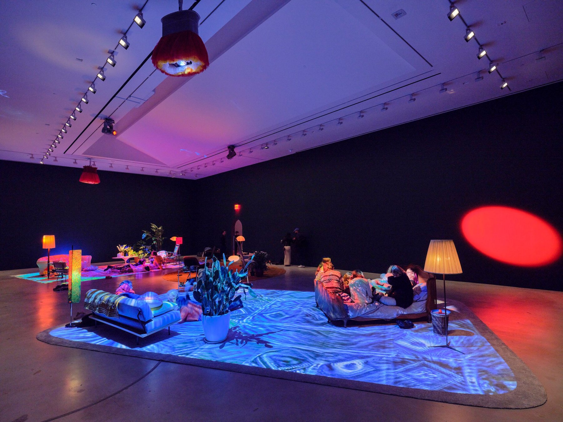 Installation image for Pipilotti Rist. Prickling Goosebumps & a Humming Horizon, at Hauser & Wirth