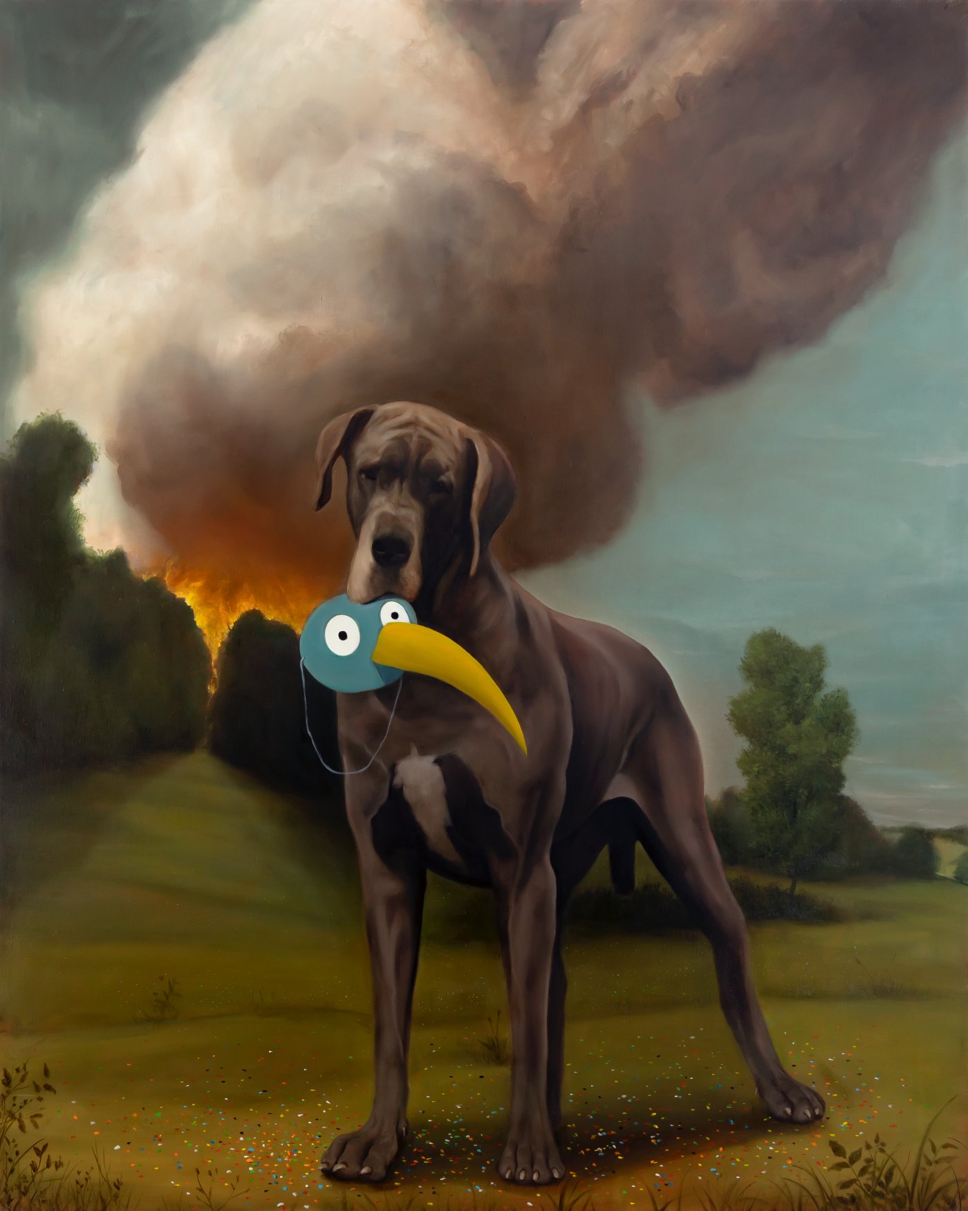 Antoine Roegiers, Chien et masque, 2023