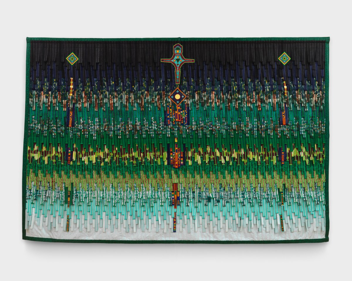 Abdoulaye Konaté, Croix d’Agadez et kente, 2023 