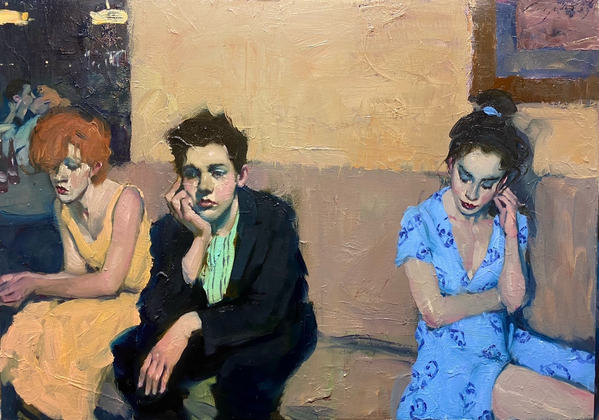 Malcolm Liepke, Three in a Bar, 2023