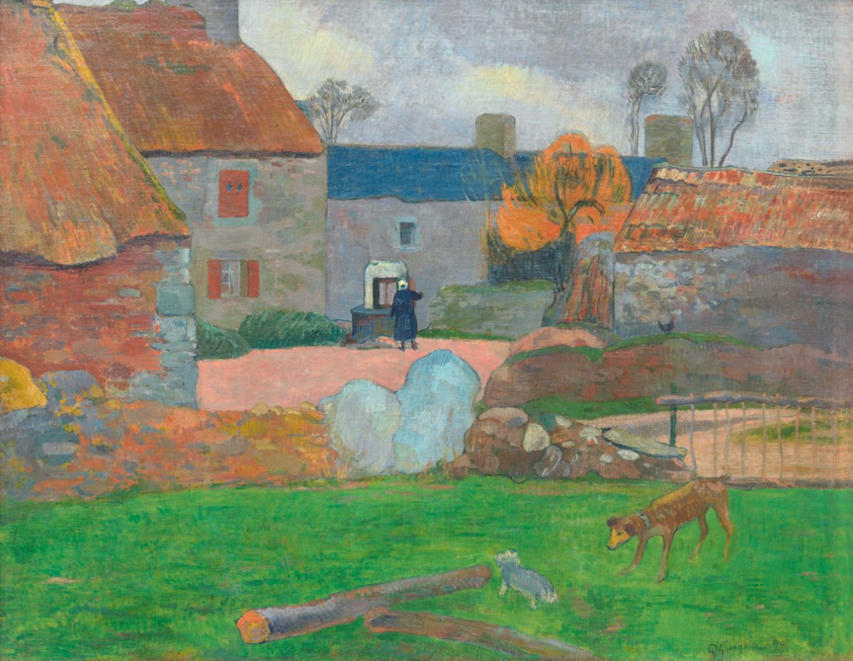 Paul Gauguin, Le toit bleu or Ferme au Pouldu, 1890