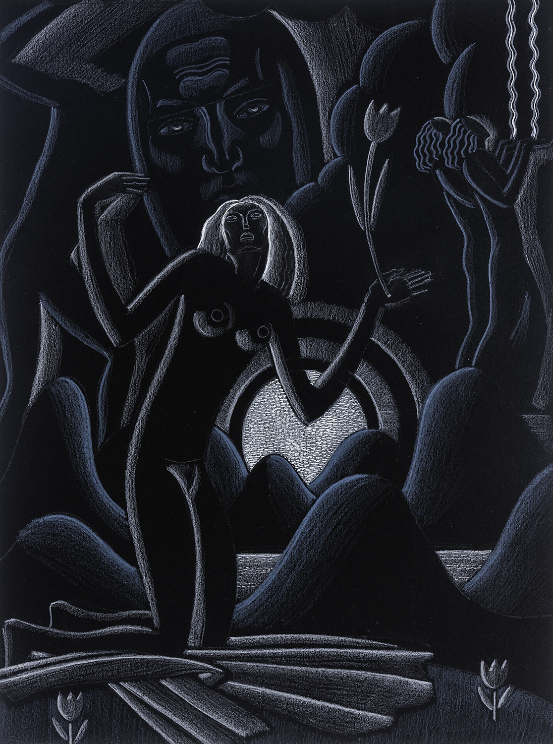 Winold Reiss, [Opus 4: Eve's Awakening - John Milton, Paradise Lost, Book IV, Lines 450-455],