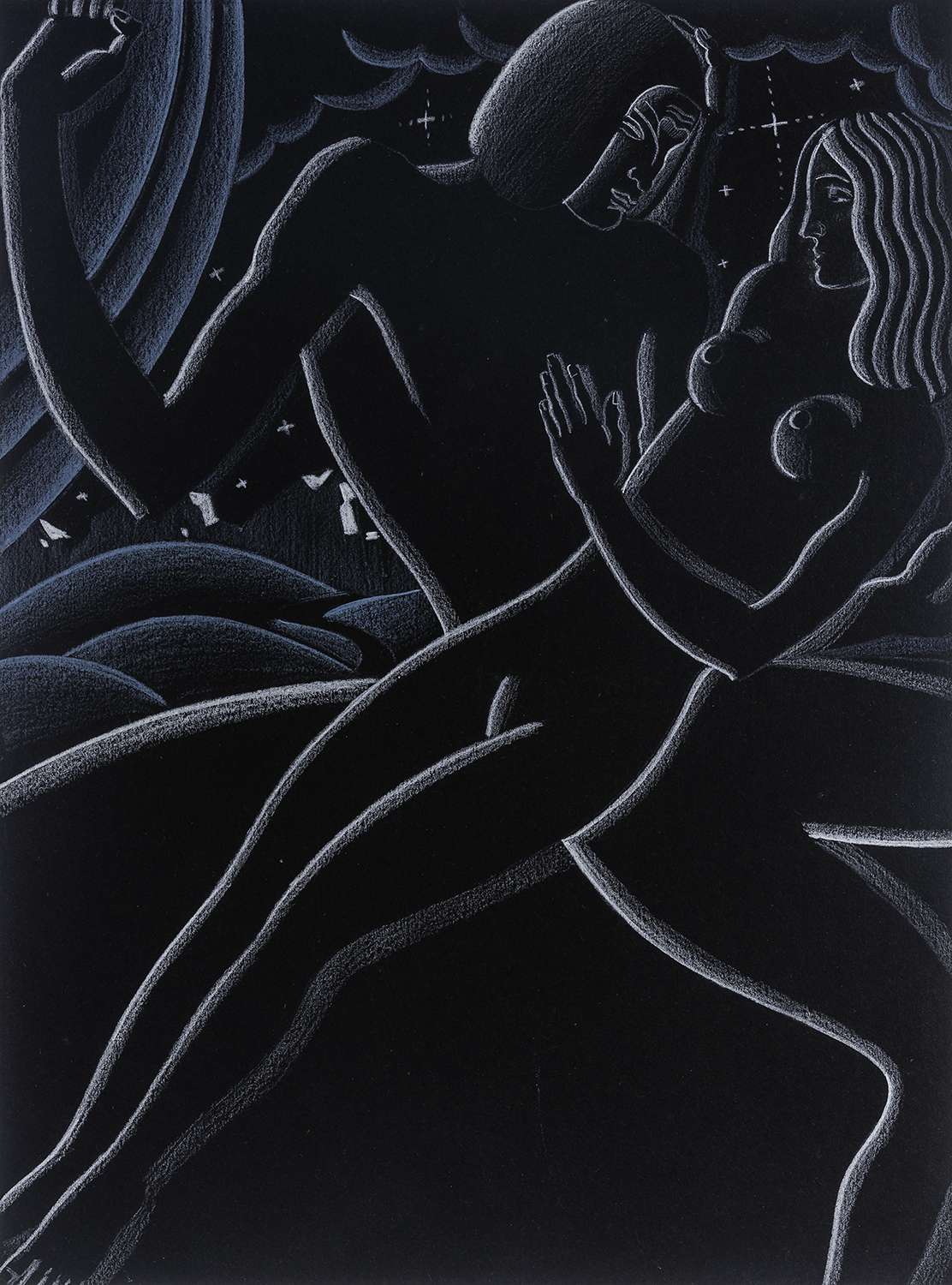 Winold Reiss, [Opus 5: The Endearment of Adam and Eve - John Milton, Paradise Lost, Book IX, lines 1042-1044]