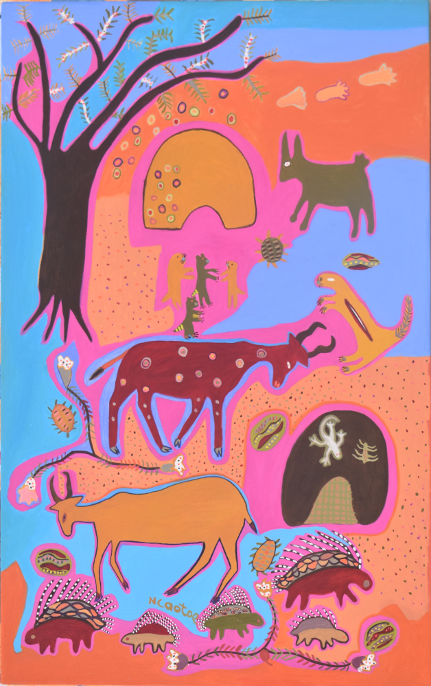 Ntcaote Thama, Bushman Huts, Hartebeest, Porcupine and Other Animals, 2023