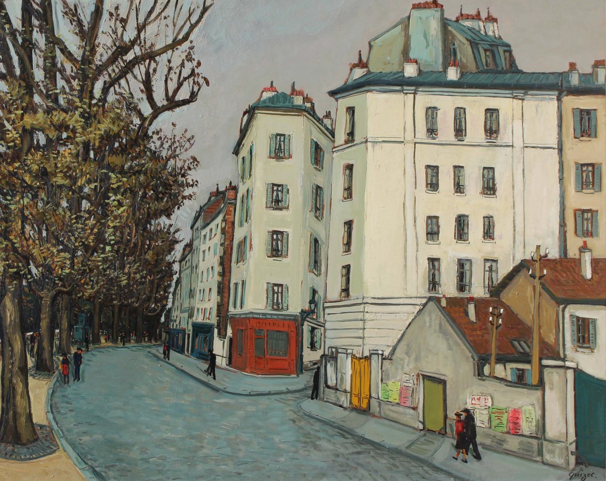 Alphonse-Léon Quizet, Rue animee en Paris