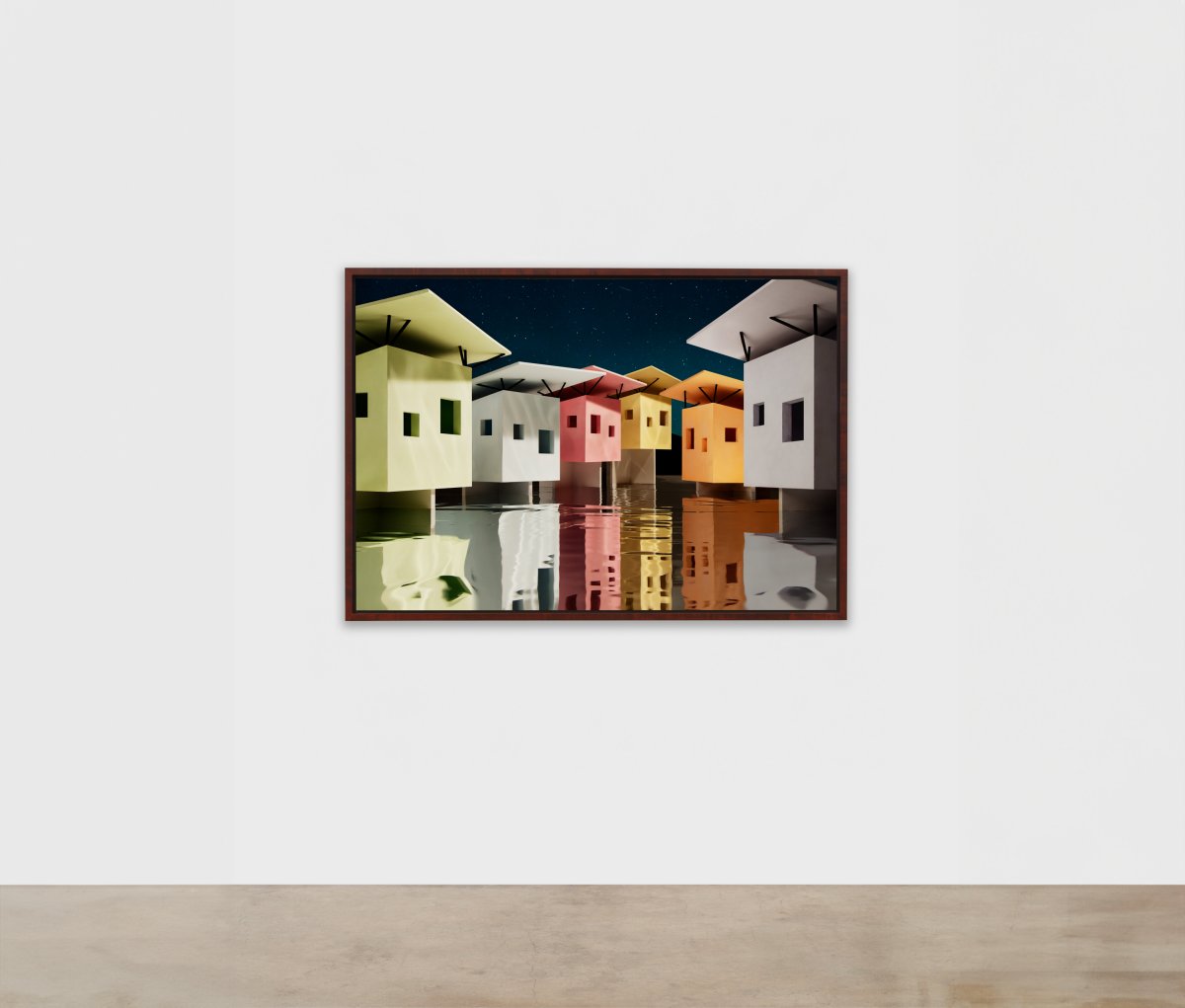 James Casebere, Beach Huts (Night), 2024