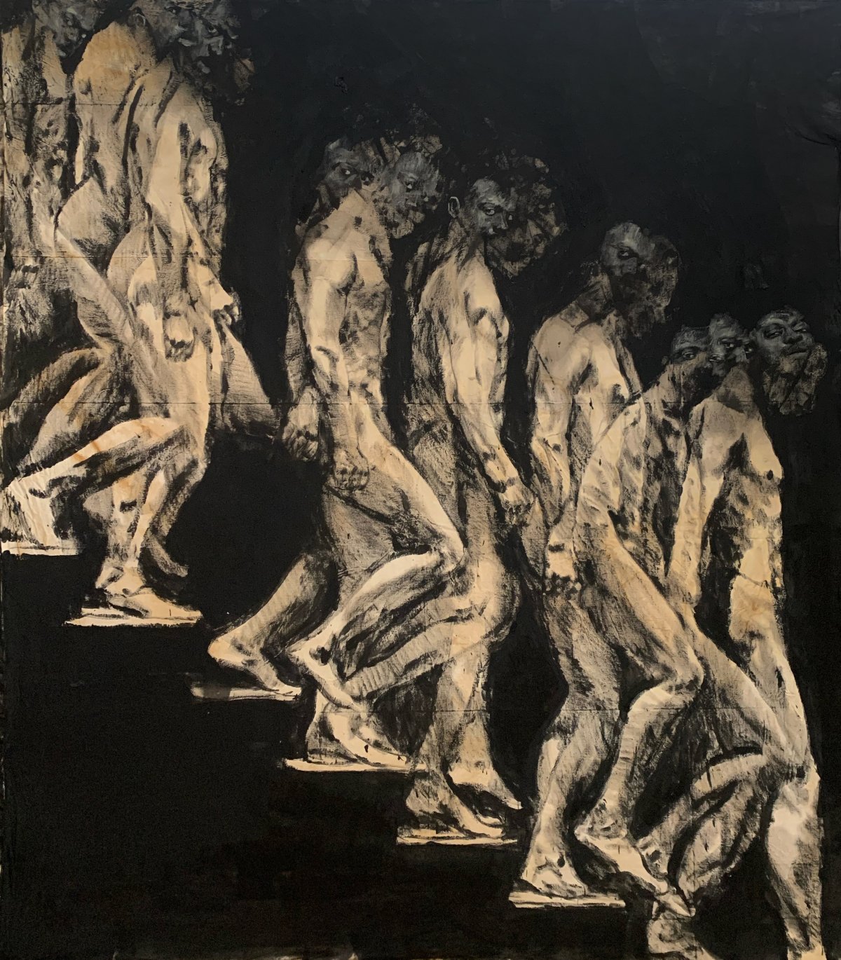 Roméo Mivekannin, Homme Descendant Escalier, 2022