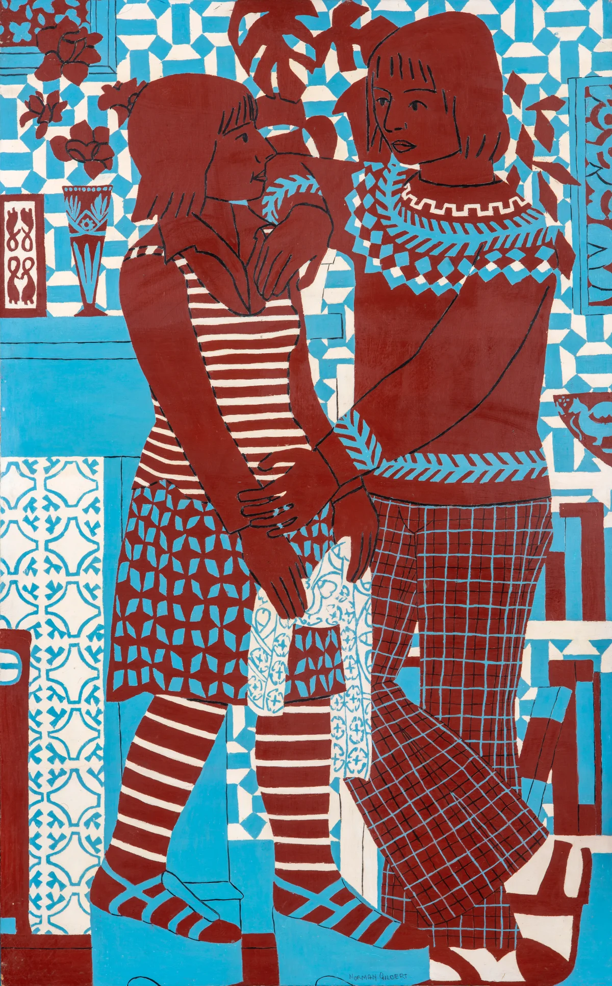 Norman Gilbert, Patterns in Blue and Red II, 1977