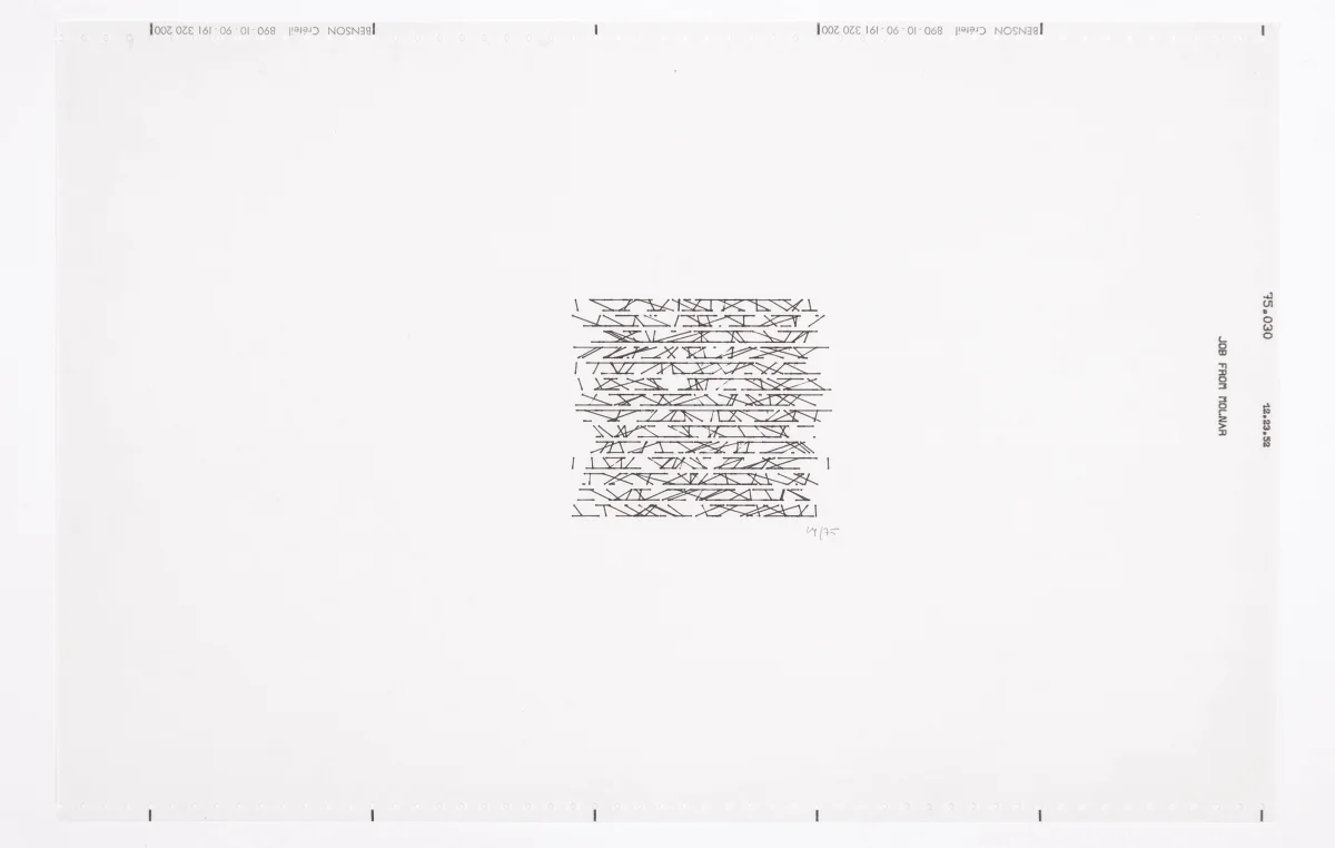 Vera Molnar, Untitled (MV527) Transformation of Squares, 1975