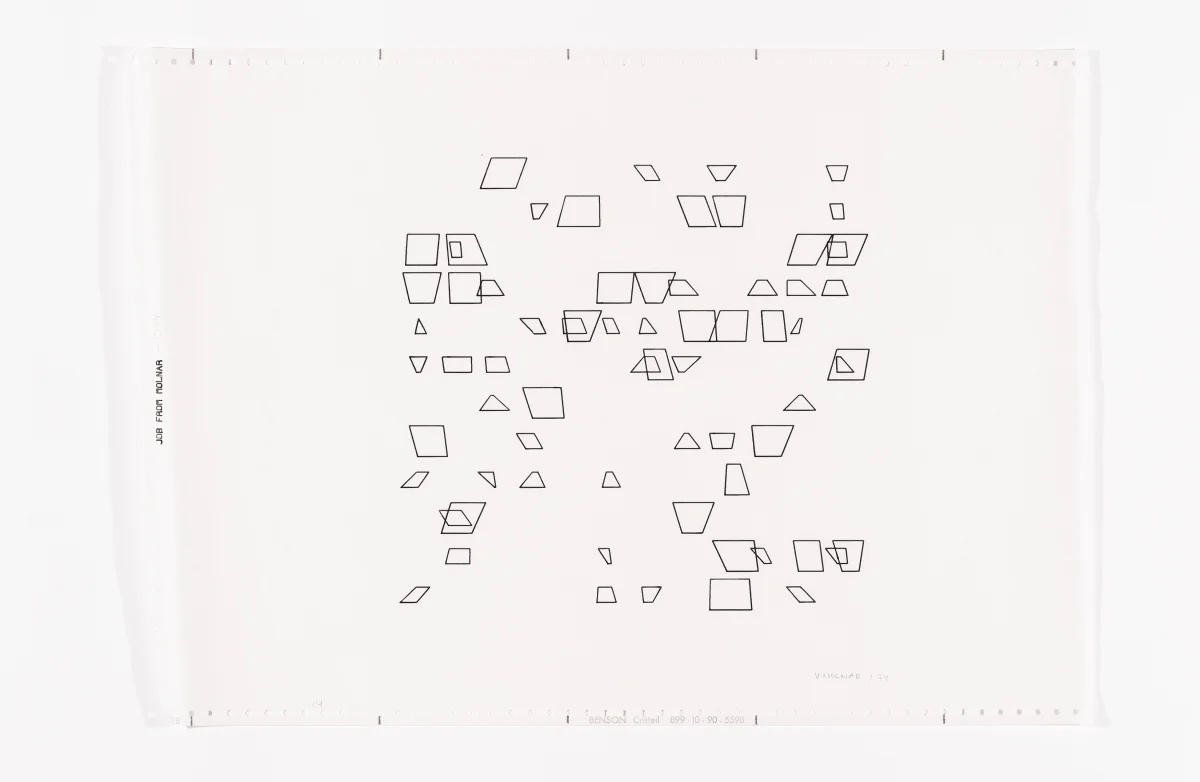 Vera Molnar, Untitled (MV457-1) Génèse du Trapèze, 1974