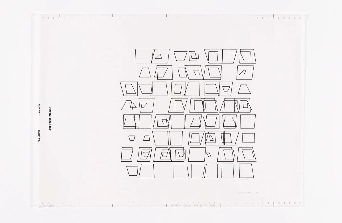 Vera Molnar, Untitled (MV457-3) Génèse du Trapèze, 1974