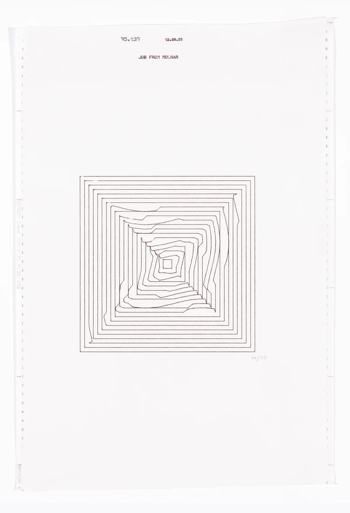 Vera Molnar, Untitled (MV581) - Hypertransformations, 1975